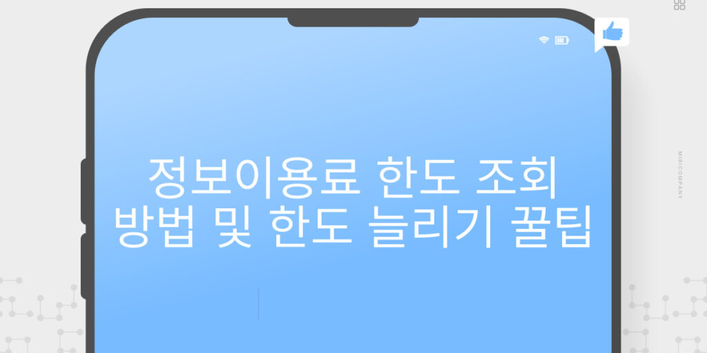정보이용료 한도 조회 방법 및 한도 늘리기 꿀팁